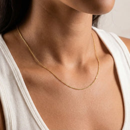 Anchor Chain Necklace in 18ct Gold or Sterling Silver – 14" to 20" Sizes