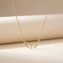 Angel Wings Necklace in Gold, Vermeil, or Silver – Symbolic Pendant – 15-21 Inch Chain