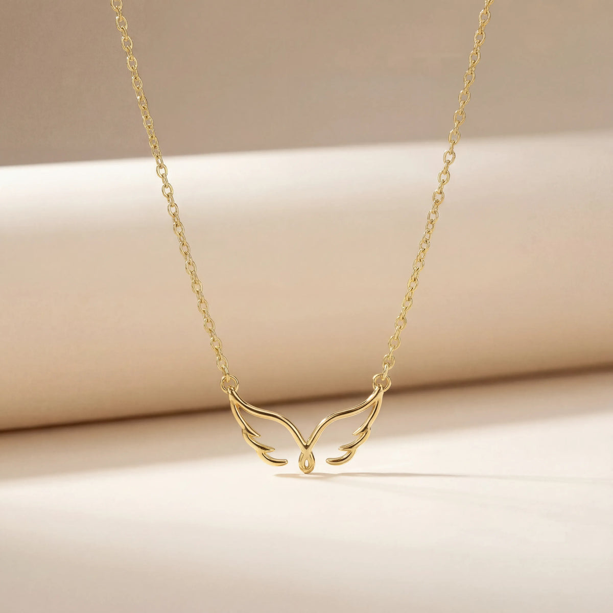 Angel Wings Necklace in Gold, Vermeil, or Silver – Symbolic Pendant – 15-21 Inch Chain