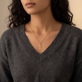 Ankh Cross Necklace in Gold or Silver – Elegant Egyptian Symbol Pendant