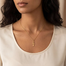 Ankh Cross Necklace in Gold or Silver – Elegant Egyptian Symbol Pendant