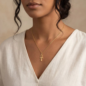 Ankh Cross Necklace in Gold or Silver – Elegant Egyptian Symbol Pendant