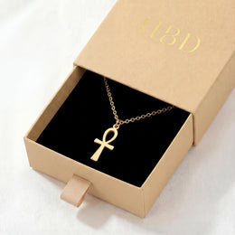 Ankh Cross Necklace in Gold or Silver – Elegant Egyptian Symbol Pendant