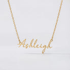 Necklace Ashleigh Name Necklace HBD Ashleigh Name Necklace in Gold or Silver – Ashleigh Script Name Necklace