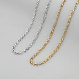 Belcher Chain Necklace in 18ct Gold or Sterling Silver – 14" to 20" Lengths