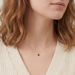 Cubic Zirconia Birthstone Necklace - 12 Birthstones in Gold or Silver