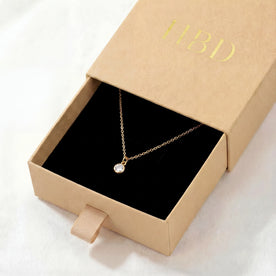 Cubic Zirconia Birthstone Necklace - 12 Birthstones in Gold or Silver