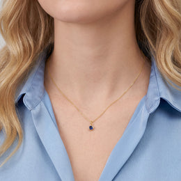 Cubic Zirconia Birthstone Necklace - 12 Birthstones in Gold or Silver