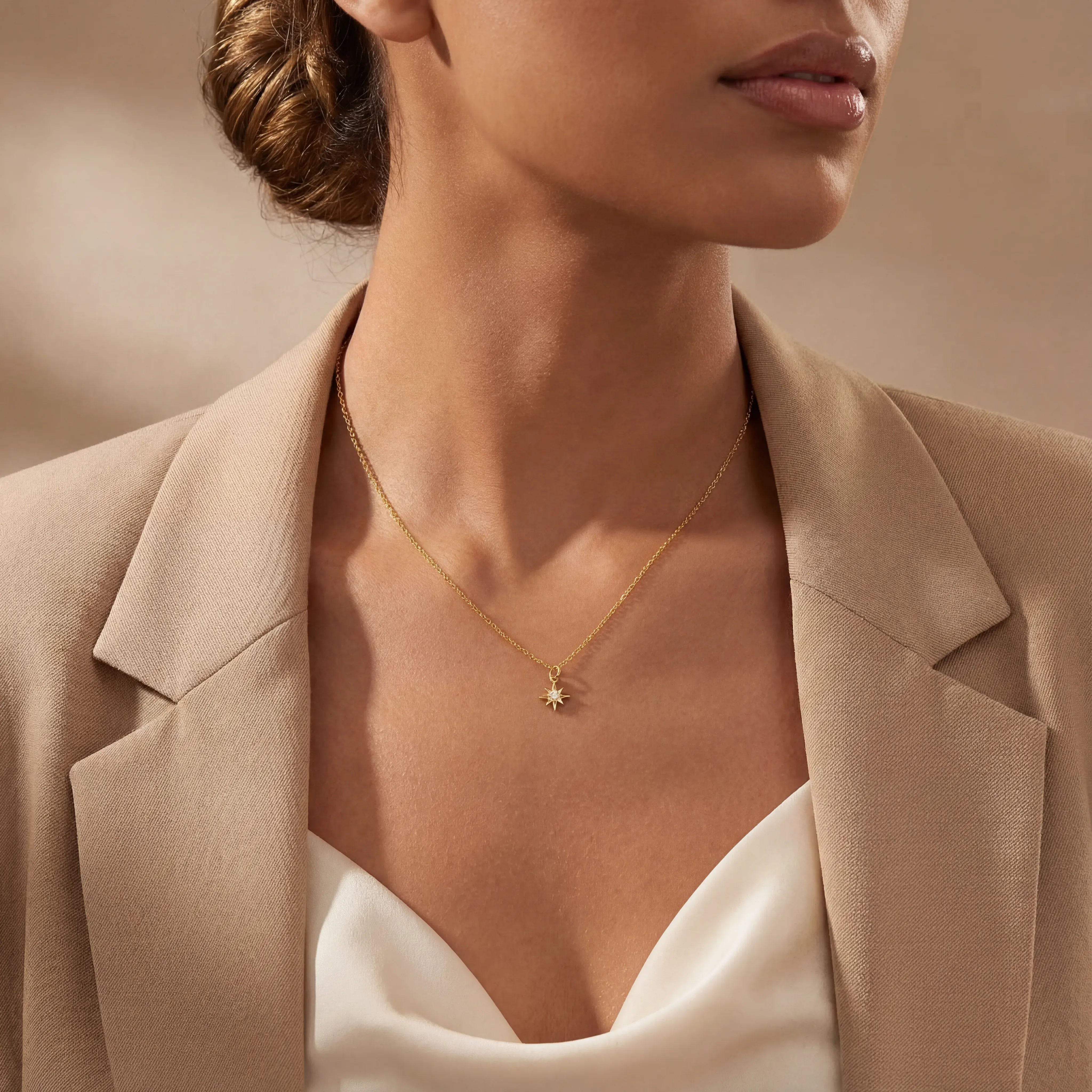 Necklace Cubic Zirconia Star Necklace HBD