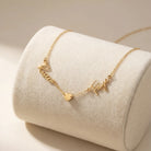Necklace Double Name & Solid Heart Necklace HBD