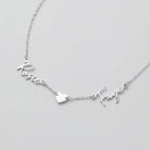 Necklace Double Name & Solid Heart Necklace HBD