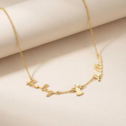 Angel Name Necklace with Two Names – Personalised Gold & Silver Gift