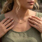 Necklace Double Name with Lotus Flower Necklace HBD