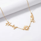 Necklace Double Name with Sun Necklace HBD