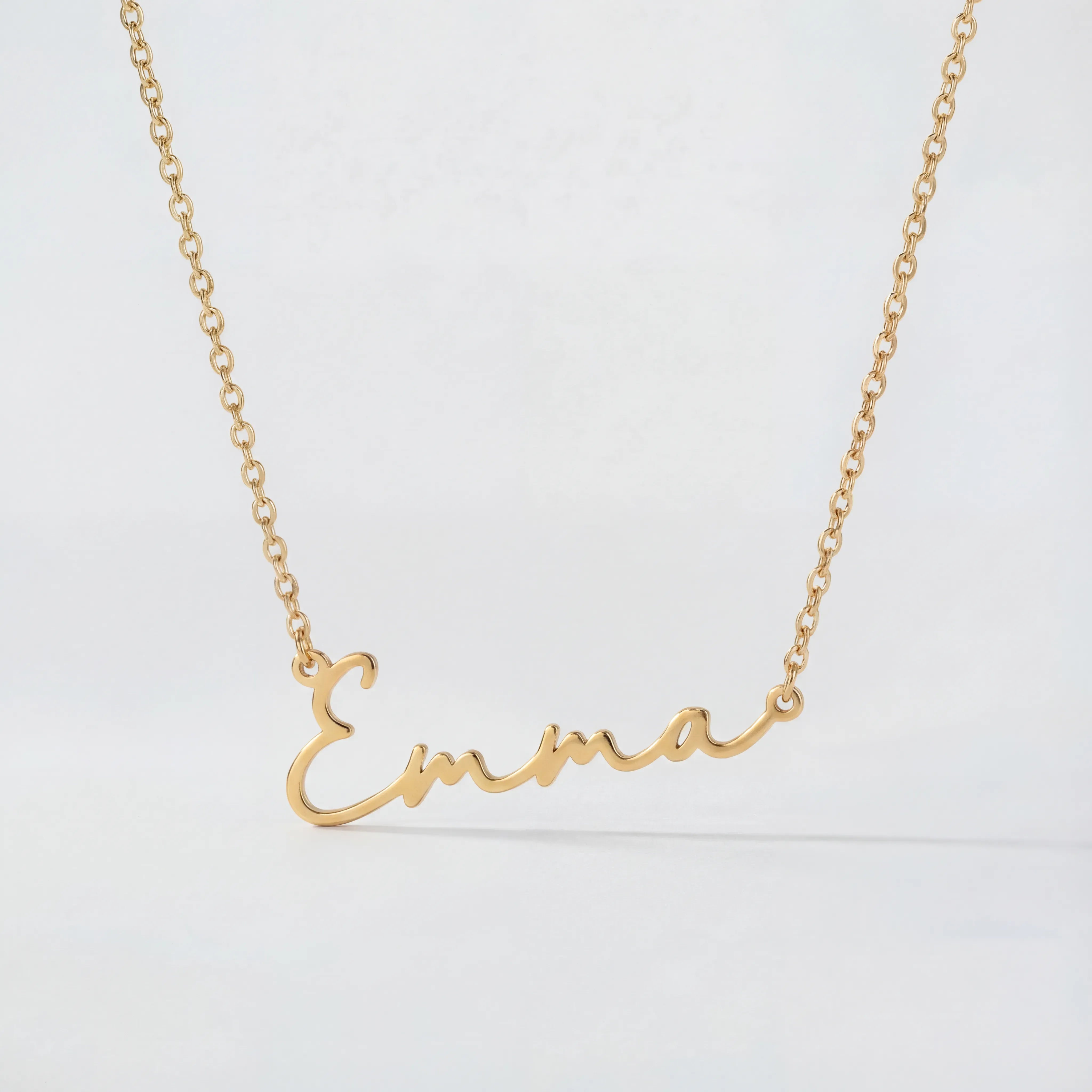 Necklace Emma Name Necklace HBD Emma Name Necklace in Gold or Silver – Emma Script Necklace with Optional Charm