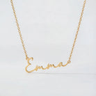 Necklace Emma Name Necklace HBD Emma Name Necklace in Gold or Silver – Emma Script Necklace with Optional Charm