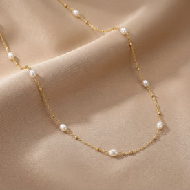 Freshwater Pearl Beaded Necklace in Gold or Silver