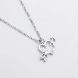 Heart Arrow Necklace - Delicate Love Necklace in Gold or Silver
