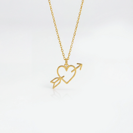 Heart Arrow Necklace - Delicate Love Necklace in Gold or Silver