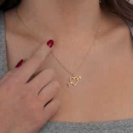 Heart Arrow Necklace - Delicate Love Necklace in Gold or Silver