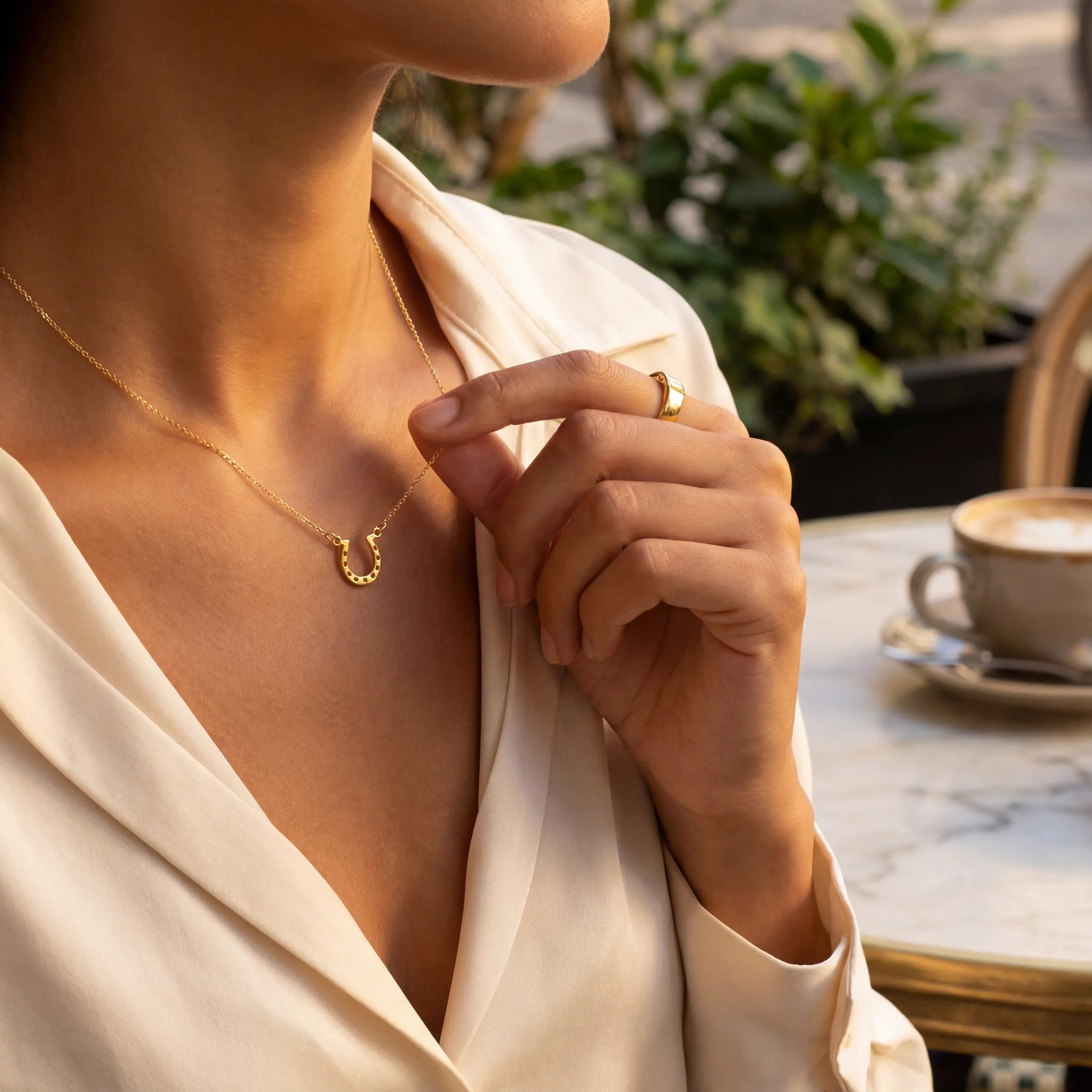 Necklace Horseshoe Pendant Necklace HBD