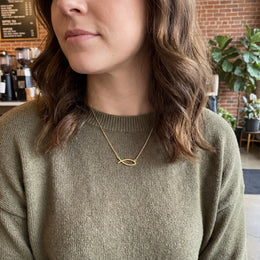 Ichthys Fish Necklace in 18ct Gold or Sterling Silver - Choose from 3 Chain Styles & 4 Lengths