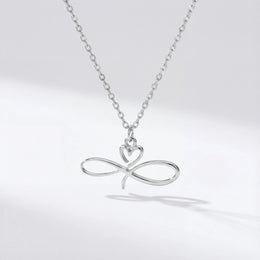 Infinity Heart Necklace - Personalised Infinity Style Necklace in Gold or Silver