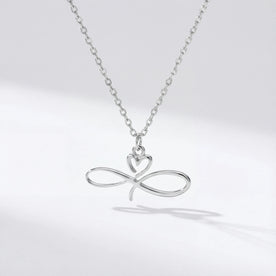 Infinity Heart Necklace - Personalised Infinity Style Necklace in Gold or Silver