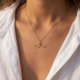 Infinity Heart Necklace - Personalised Infinity Style Necklace in Gold or Silver