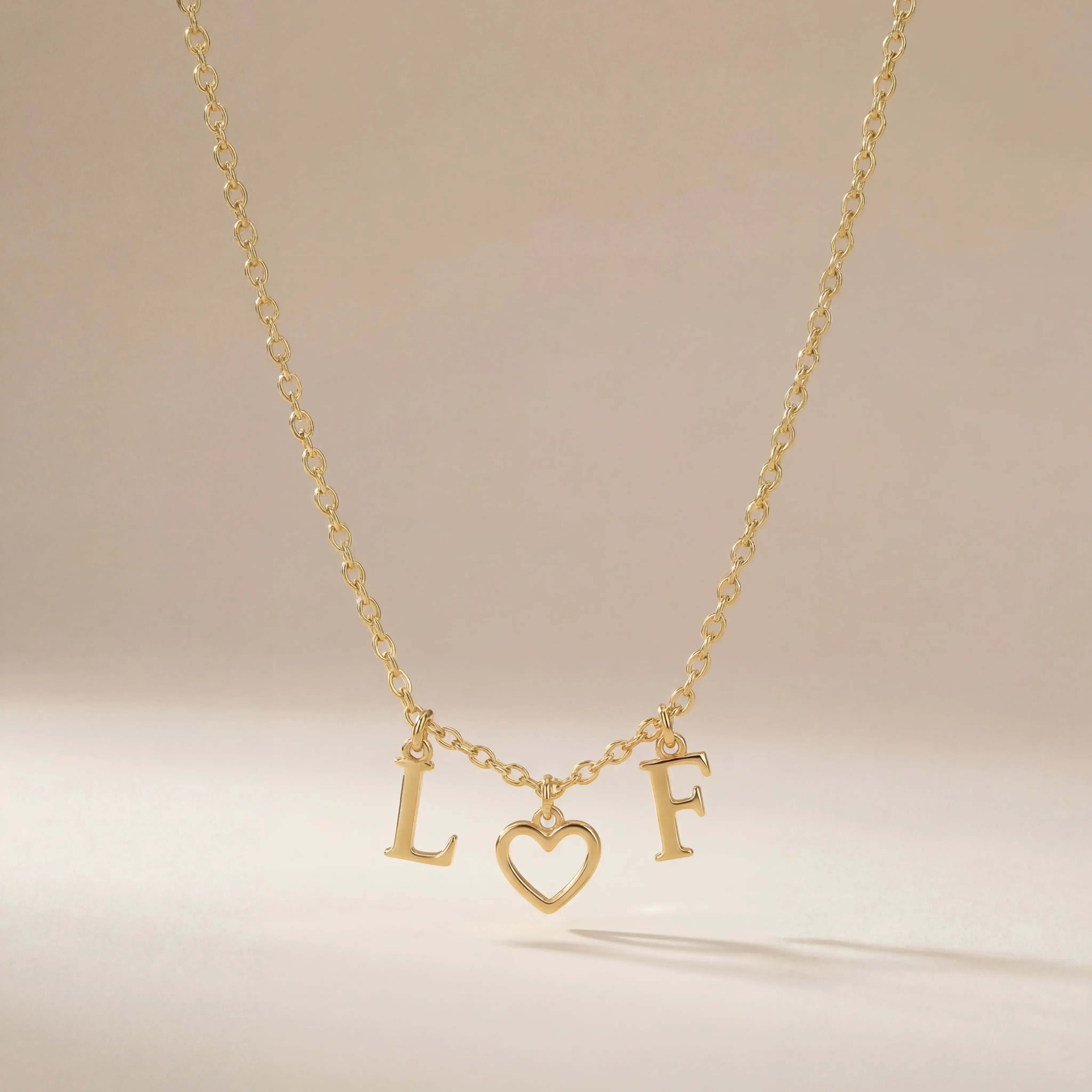 Necklace Initial Heart Initial Necklace HBD