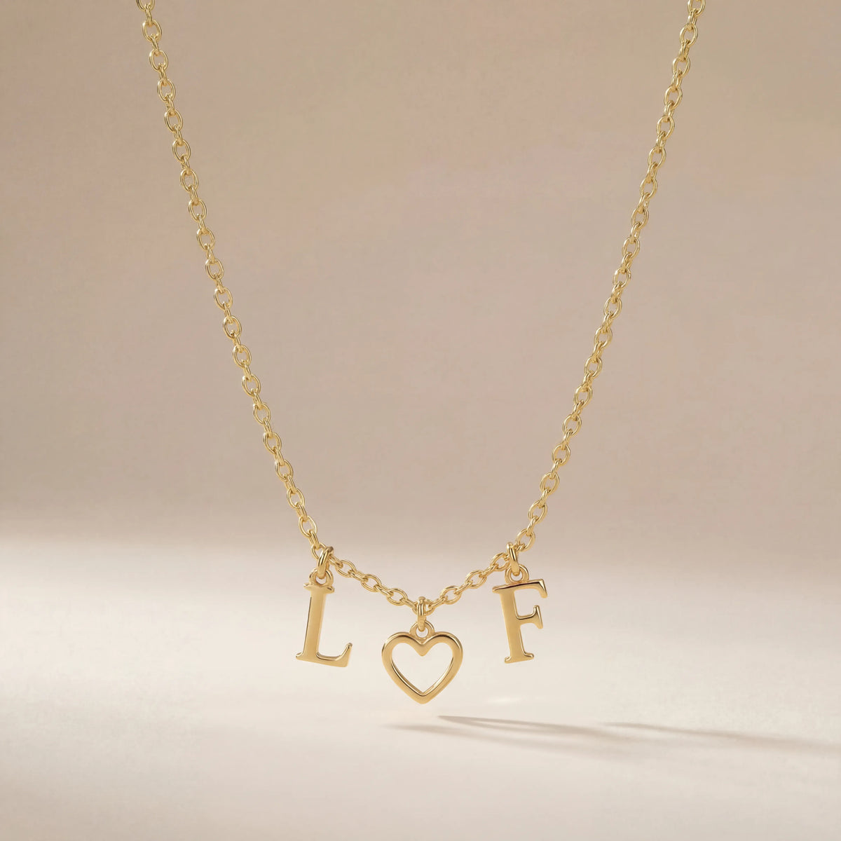 Initial Heart Initial Necklace - Couples & Valentine's Day in Gold & Silver
