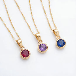 Kids Birthstone Necklace - Children's Birthstone Necklace in Sterling Silver