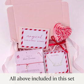 Kids Christmas Gift Set – Personalised Necklace, Bracelet & Handmade Lollipop