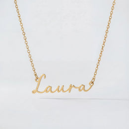 Laura Name Necklace | 18ct Gold, Silver & Vermeil | Ready to Ship