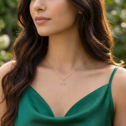 Lotus Flower Necklace in 18ct Gold or Sterling Silver in 3 Chain Styles & 4 Lengths