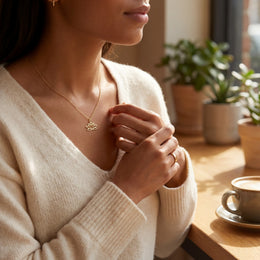 Lotus Flower Necklace in 18ct Gold or Sterling Silver in 3 Chain Styles & 4 Lengths