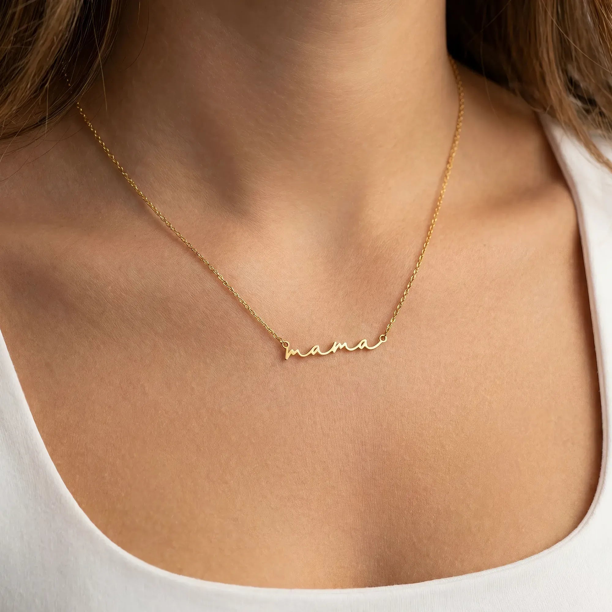 Necklace Mama Necklace HBD Mama Necklace in 18ct Gold, Sterling Silver, 24ct Gold Vermeil or Solid Silver