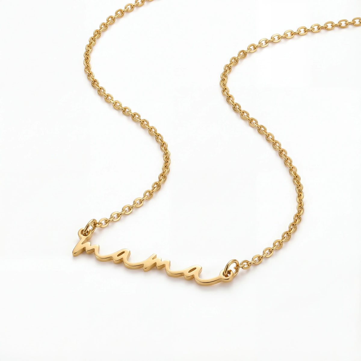 Mama & Heart Charm Necklace in 18ct Gold or Silver