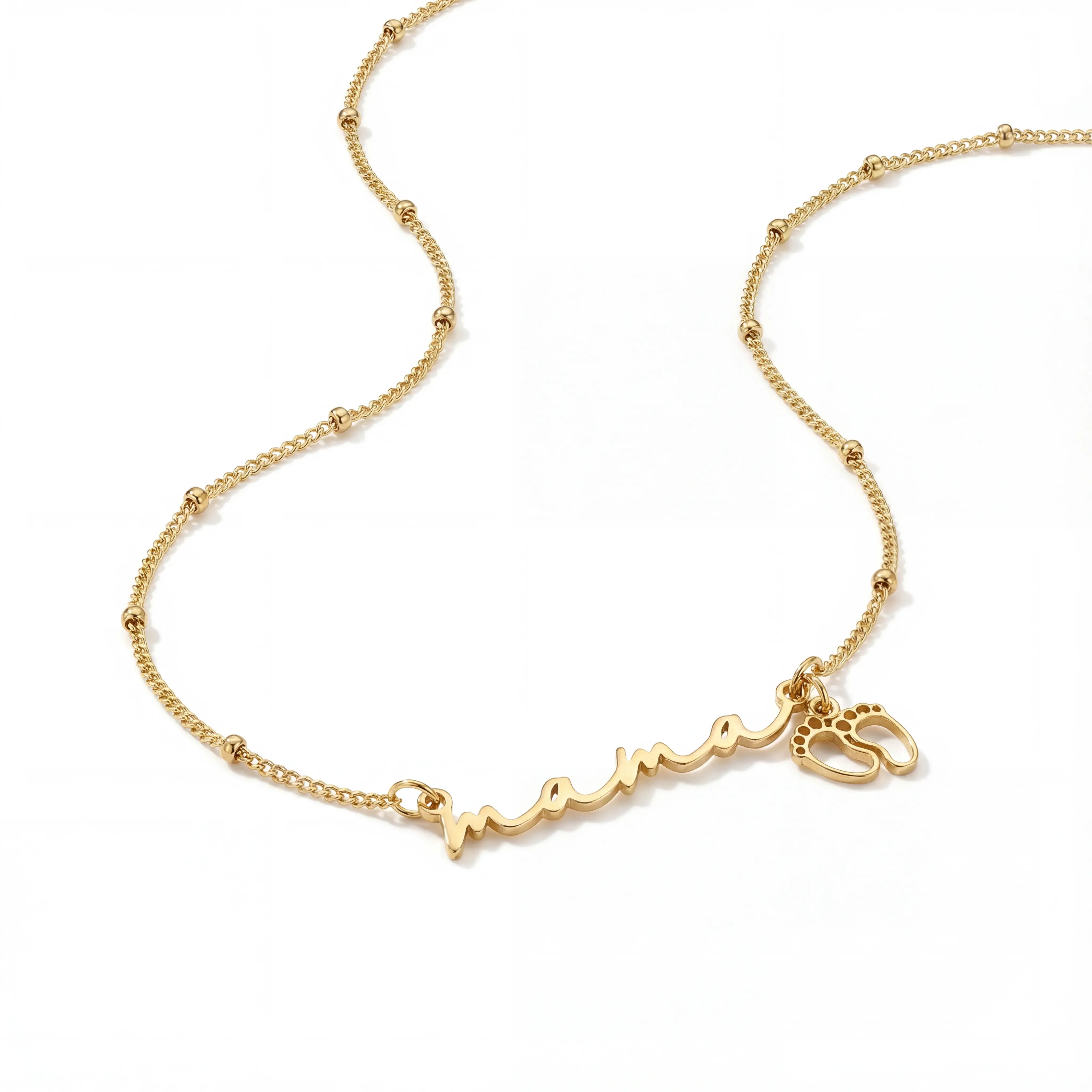 Necklace Mama Necklace with Baby Feet Charm HBD