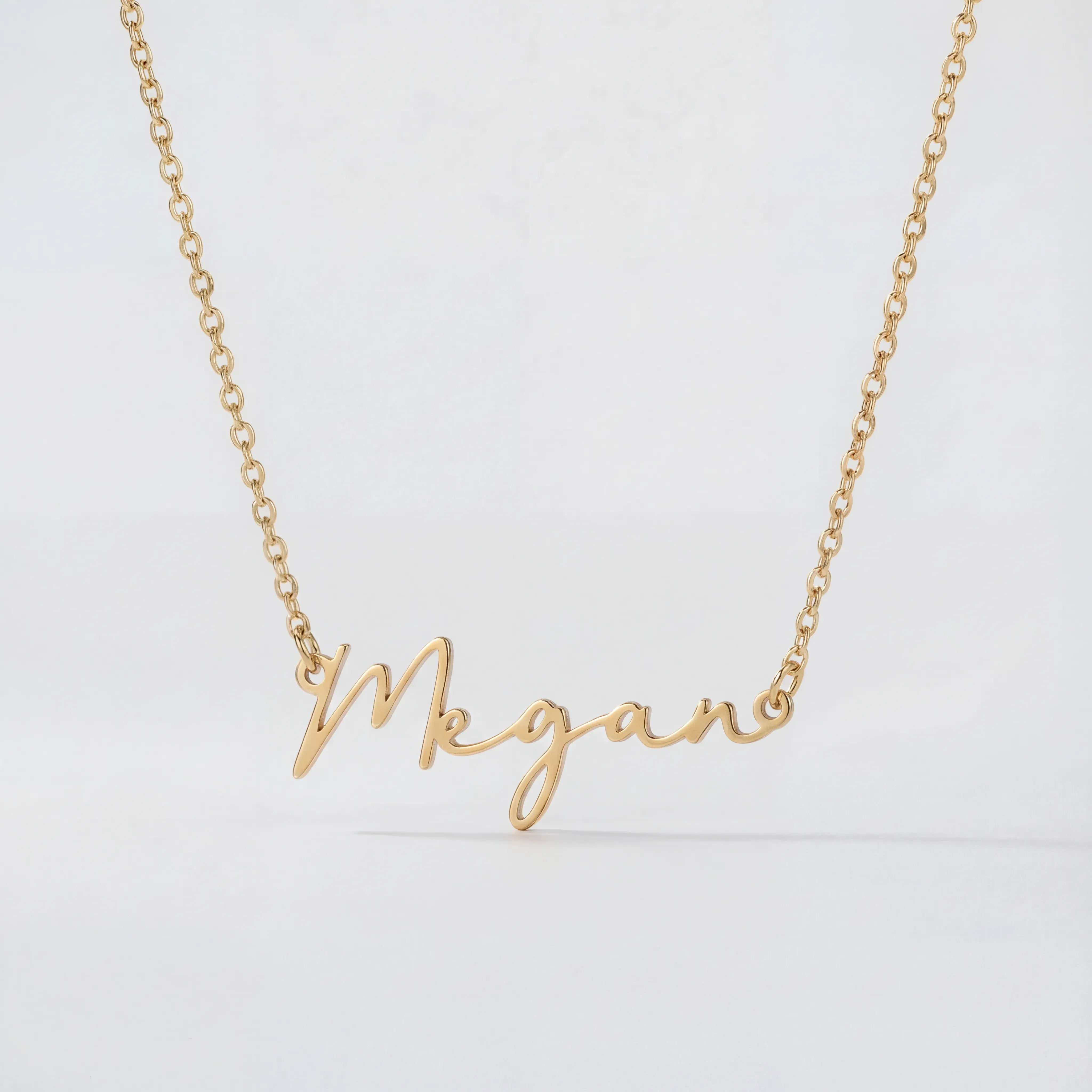 Necklace Megan Name Necklace HBD Megan Name Necklace in Gold or Silver – Megan Script Name Necklace
