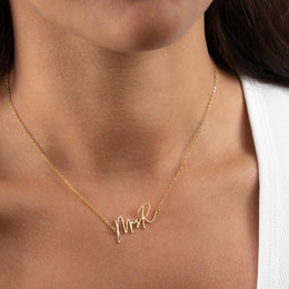 MrsR Name Necklace | 18ct Gold, Silver & Vermeil | Ready to Ship