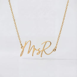 MrsR Name Necklace | 18ct Gold, Silver & Vermeil | Ready to Ship