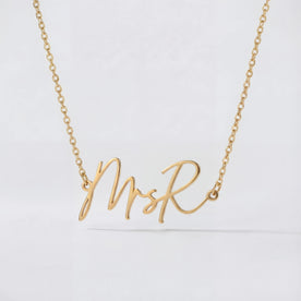 MrsR Name Necklace | 18ct Gold, Silver & Vermeil | Ready to Ship