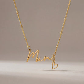 Mum Necklace with Heart Charm in Gold & Silver | Mother's Day Gift
