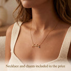 Necklace Name Necklace & Charm HBD Custom Name Necklace with Free Charm – Gold or Silver – Anchor, Satellite or Belcher Chain