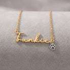 Necklace Name Necklace & Pet Paw Charm HBD
