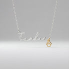 Necklace Name Necklace & Pet Paw Charm HBD