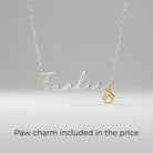 Necklace Name Necklace & Pet Paw Charm HBD Name Necklace & Pet Paw Charm - Dog / Cat Paw Personalised Name Necklace