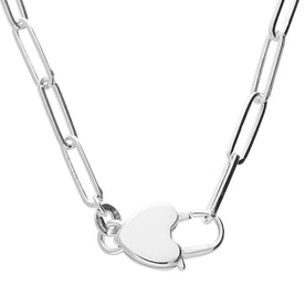Paperclip Chain with Heart Padlock