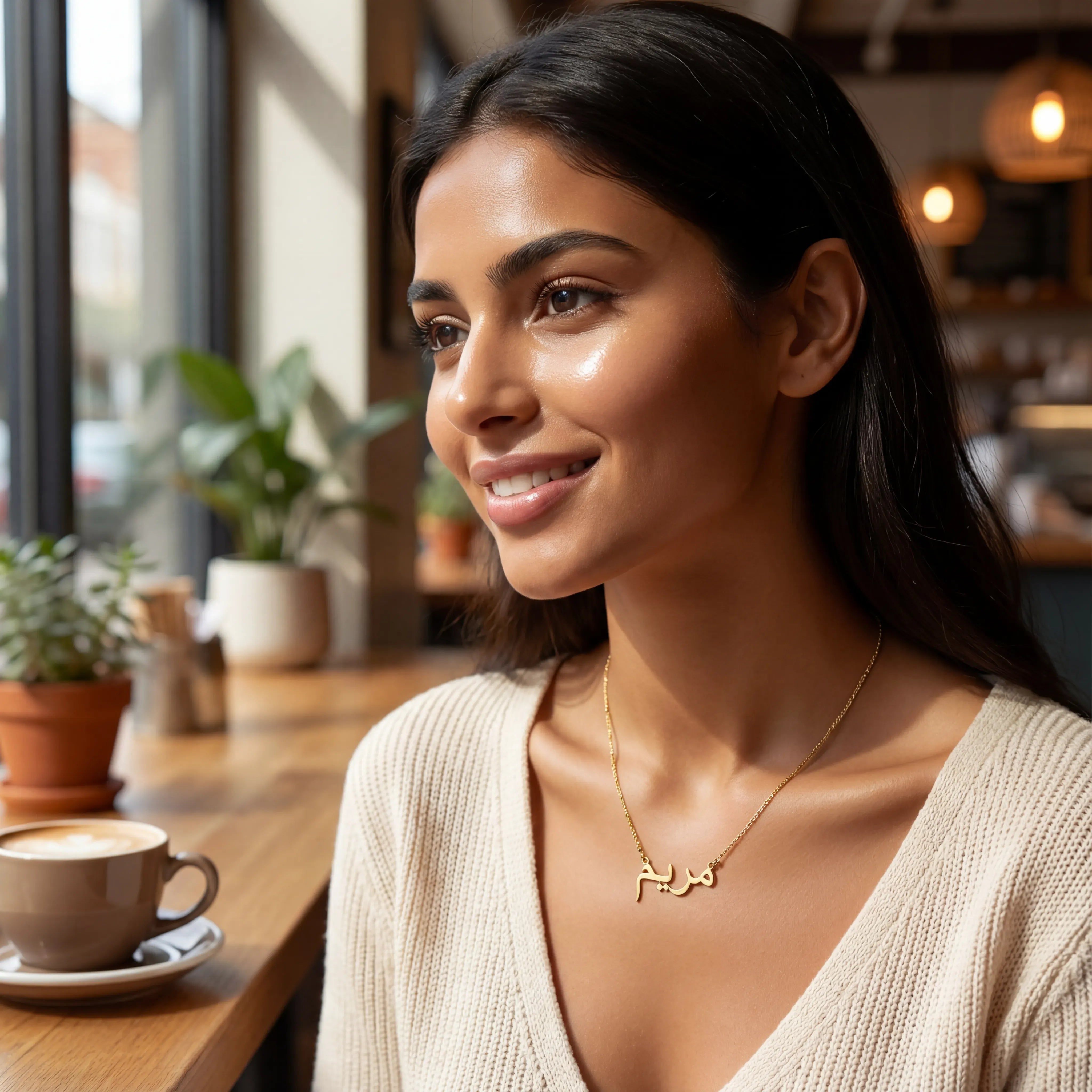 Necklace Personalised Arabic Name Necklace HBD